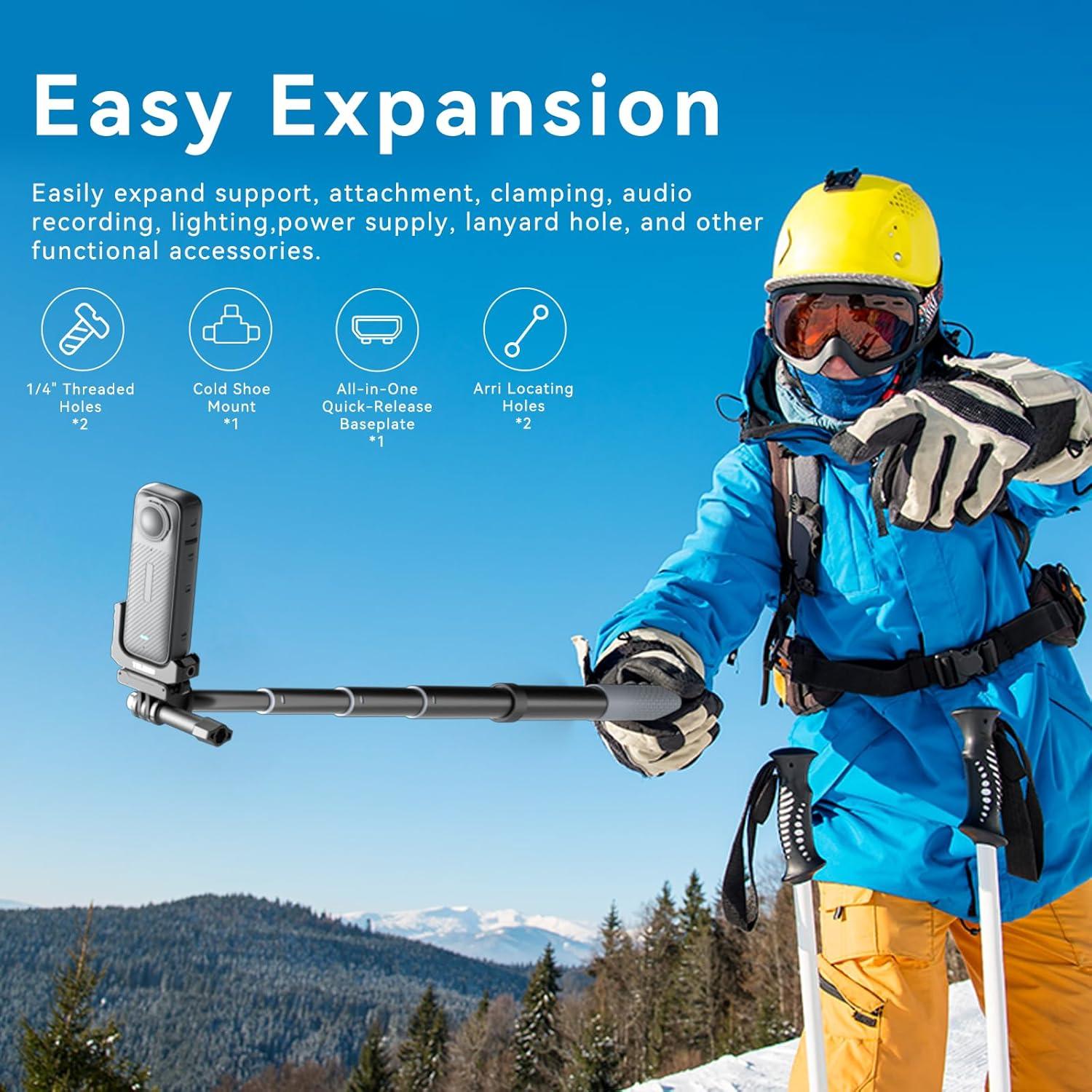 Soporte en L TELESIN para X4 - Aluminio, 90° Expandible