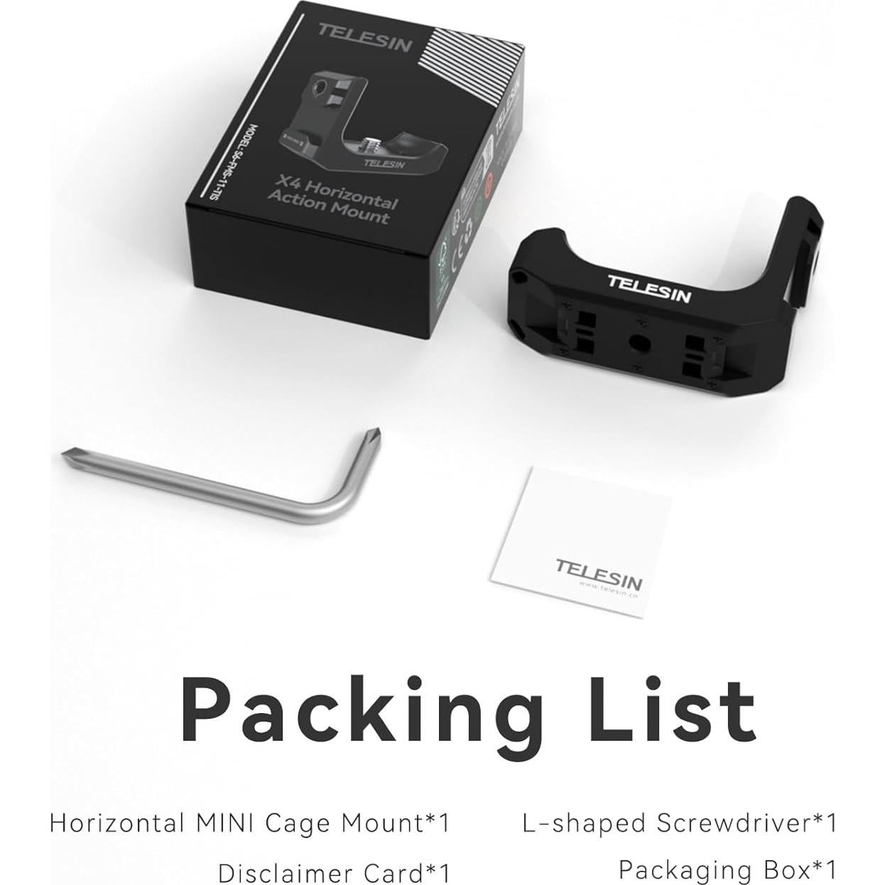 Soporte en L TELESIN para X4 - Aluminio, 90° Expandible