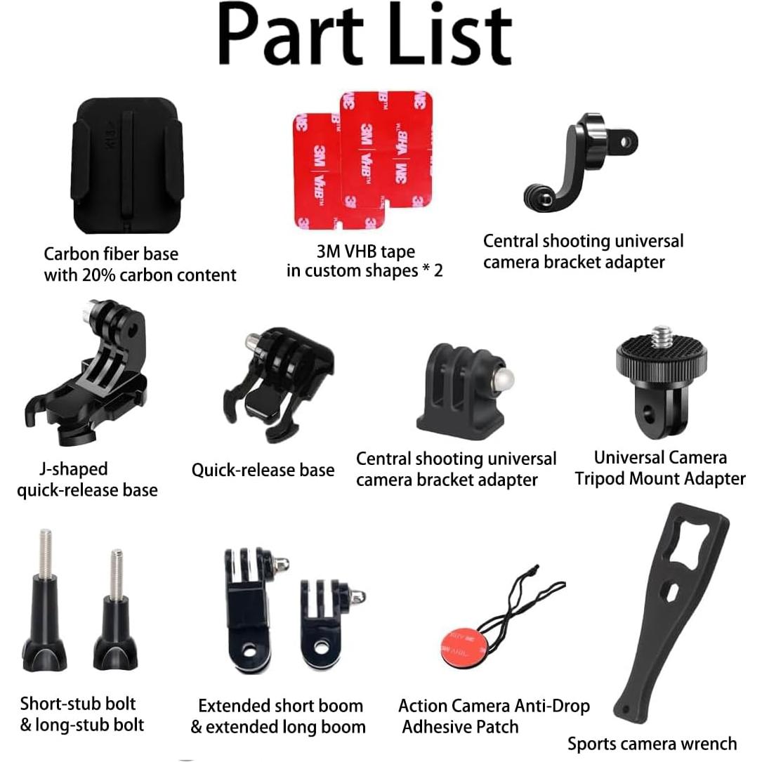 Kit de Montaje de Barbilla AGV K1S Fibra de Carbono 11 Piezas