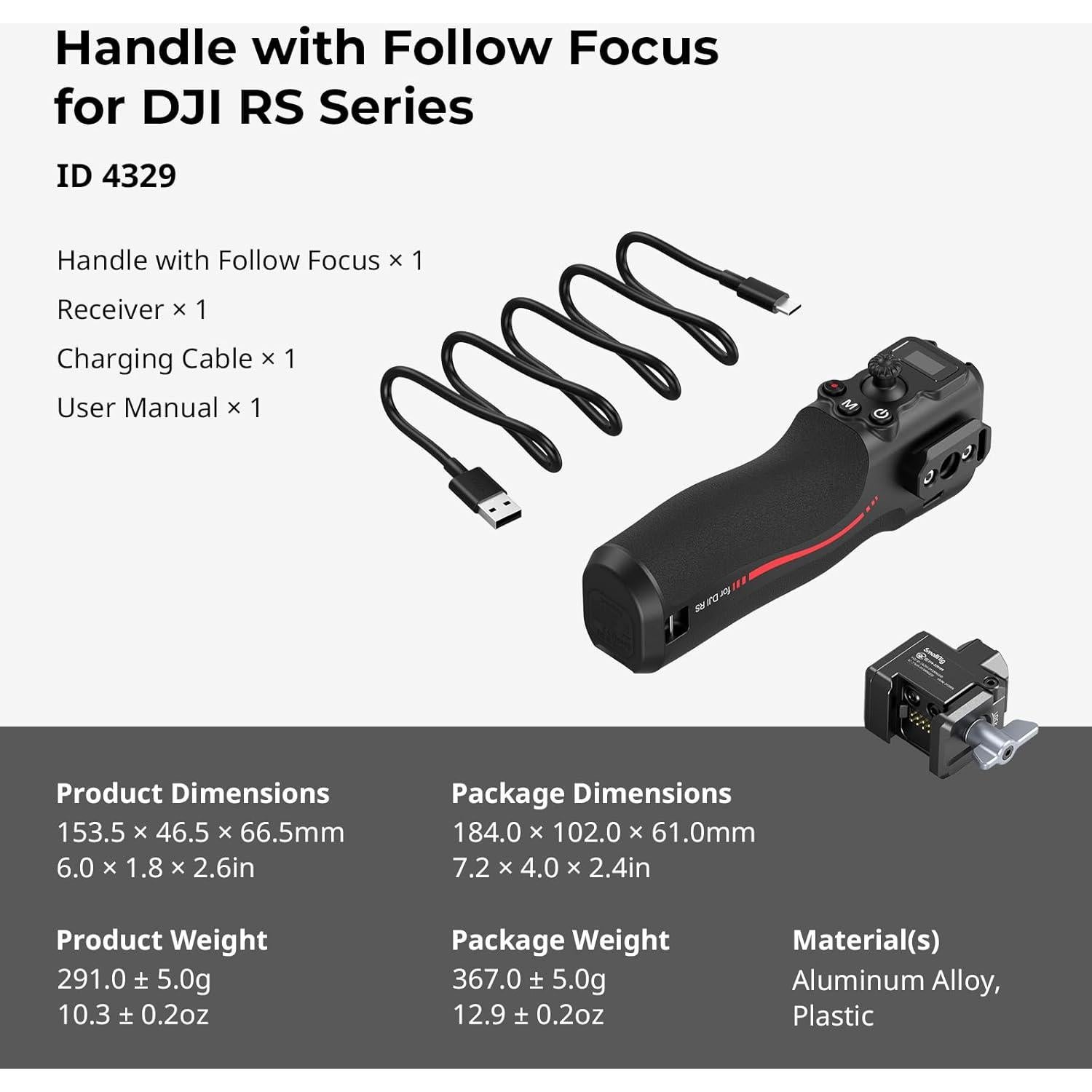 Mango SmallRig con Seguimiento de Enfoque para DJI RS 2/3 Pro/4 Pro