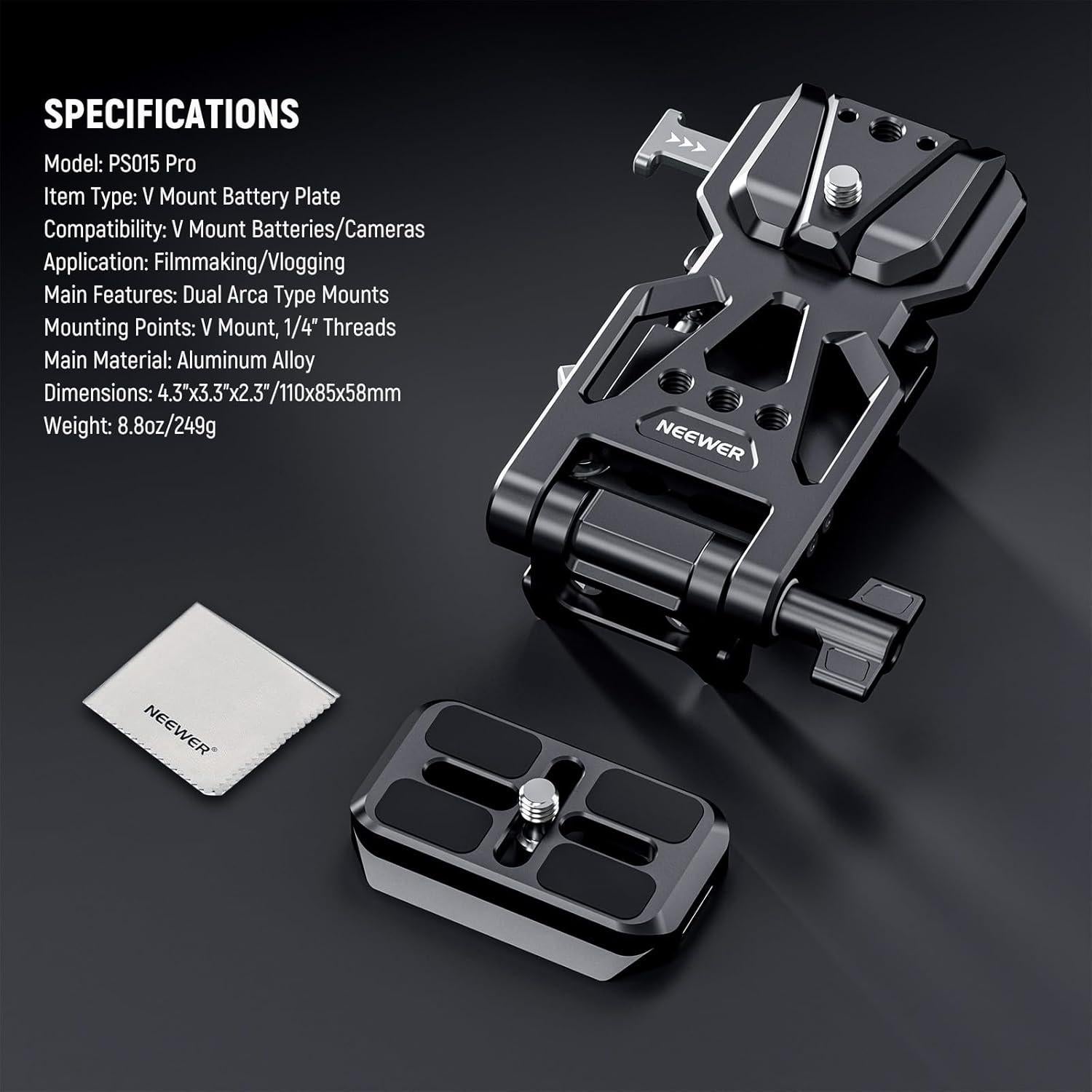 Placa de Batería V NEEWER PS015 Pro con Paño de Limpieza