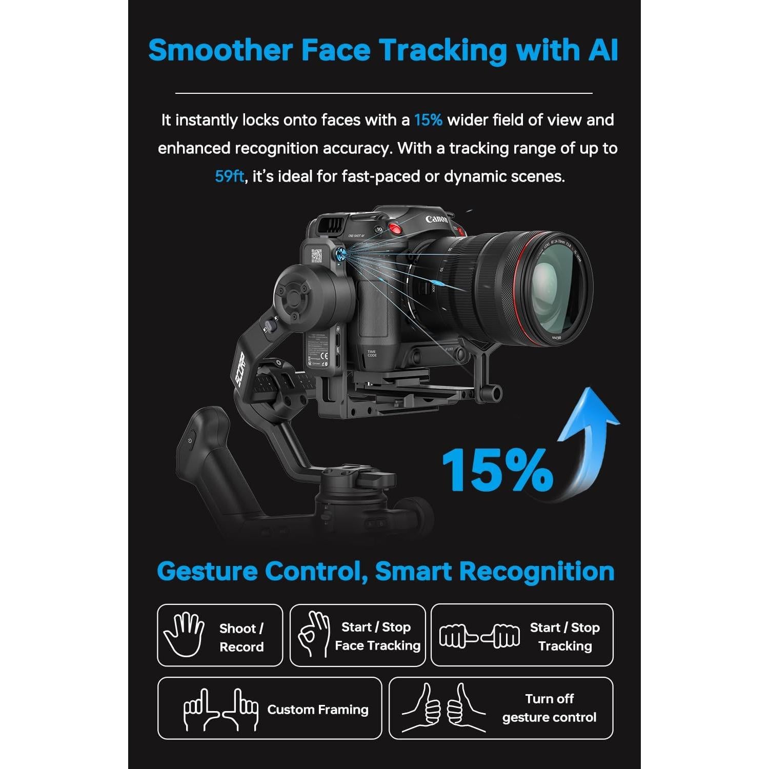 Gimbal Profesional FeiyuTech SCORP 3 - Soporta 3.5kg, AI