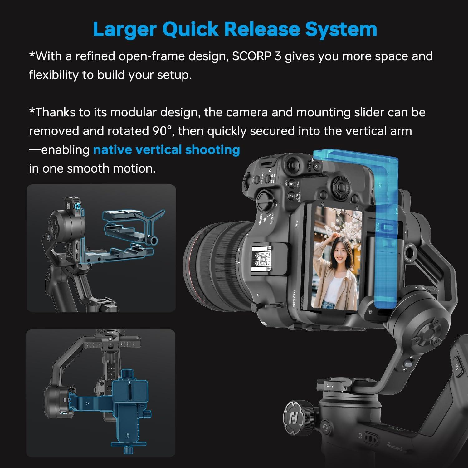 Estabilizador de Video FeiyuTech SCORP 3 con Mango Desmontable