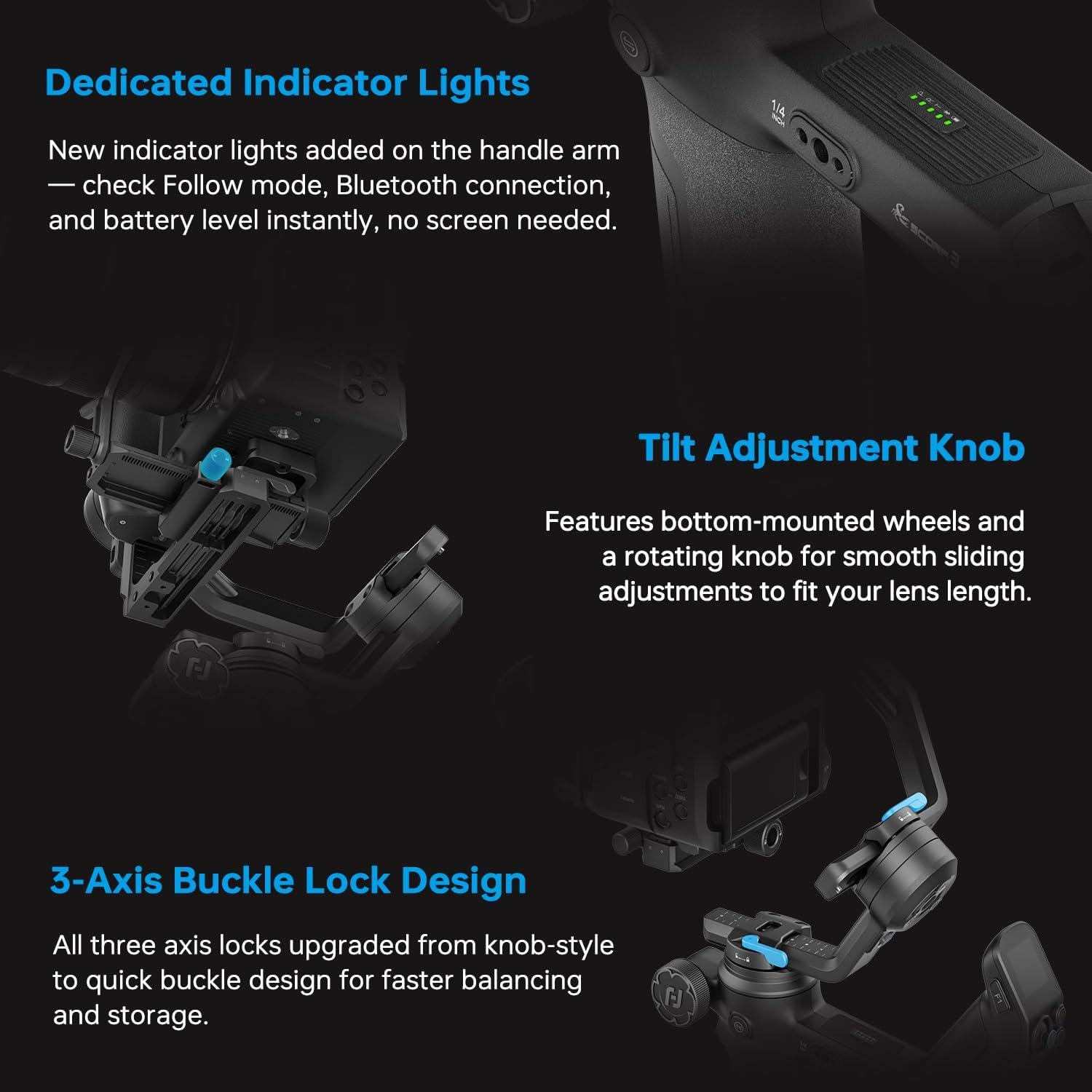 Estabilizador de Video FeiyuTech SCORP 3 con Mango Desmontable