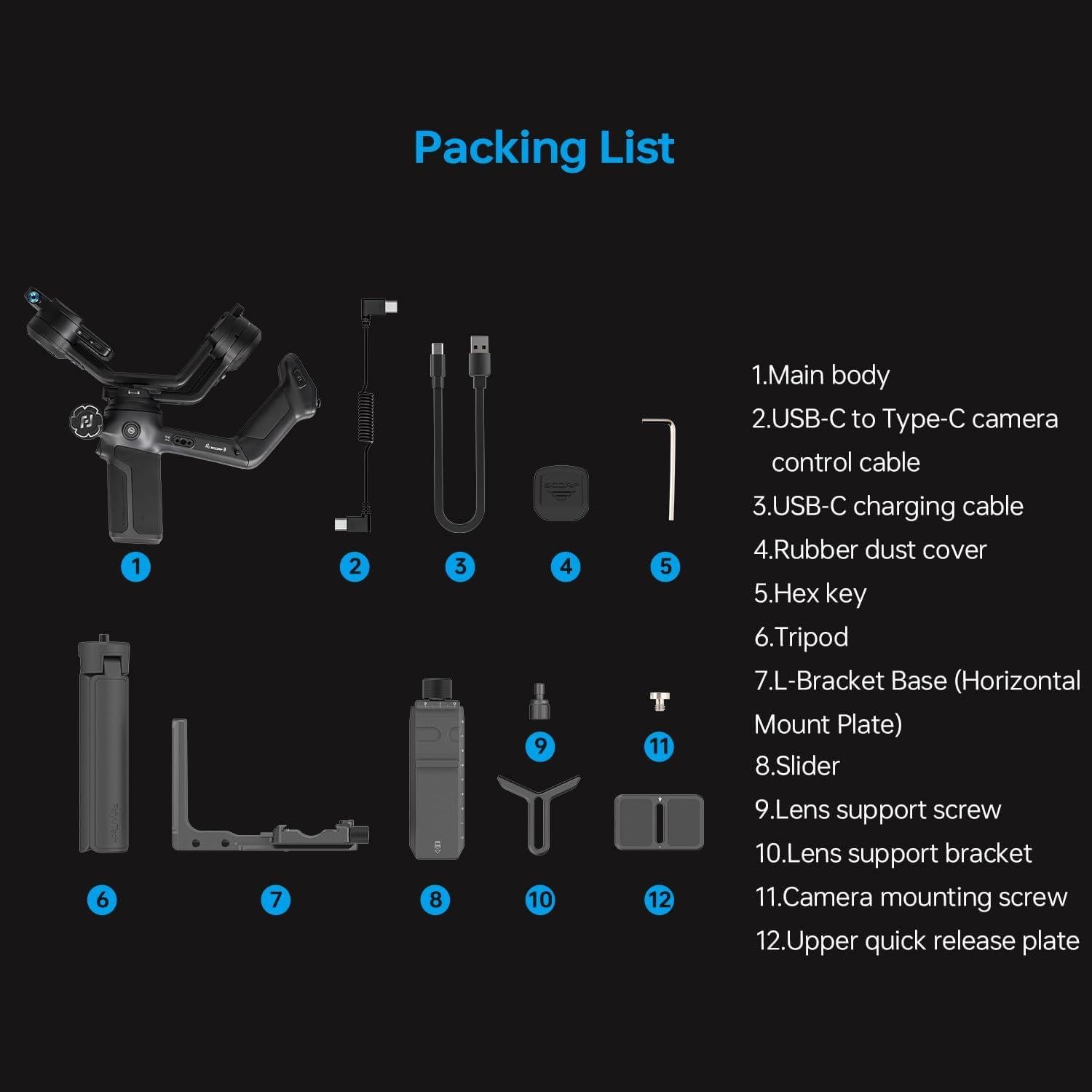 Estabilizador de Video FeiyuTech SCORP 3 con Mango Desmontable
