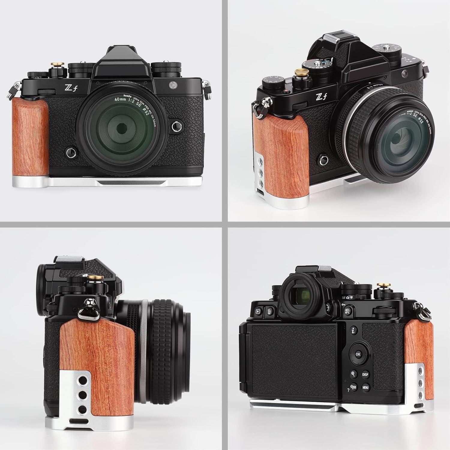 Soporte en L LEFTFOTO para cámara Nikon ZF con empuñadura de madera