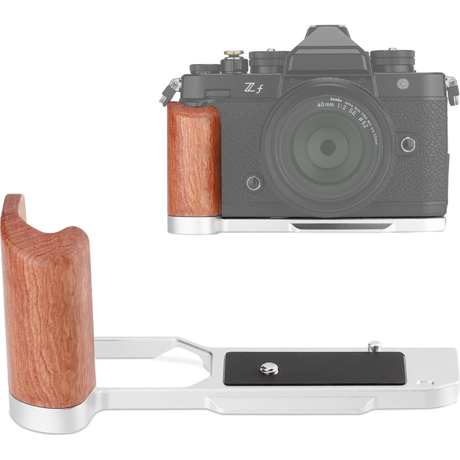 Soporte en L LEFTFOTO para cámara Nikon ZF con empuñadura de madera