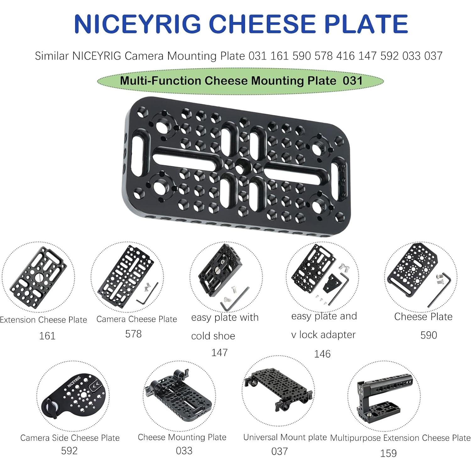 Placa de Montaje de Queso NICEYRIG 15mm para Cámara DSLR