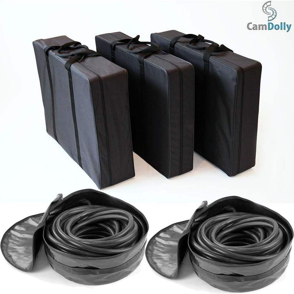 CamDolly Cinema System + 2 Rails - The World's Most Flexible Camera Dolly and Slider System w/SnakeTrack Flexible CamDolly Rails x2-100ft (2x50ft) of Solid Flexible Rubber Tracks