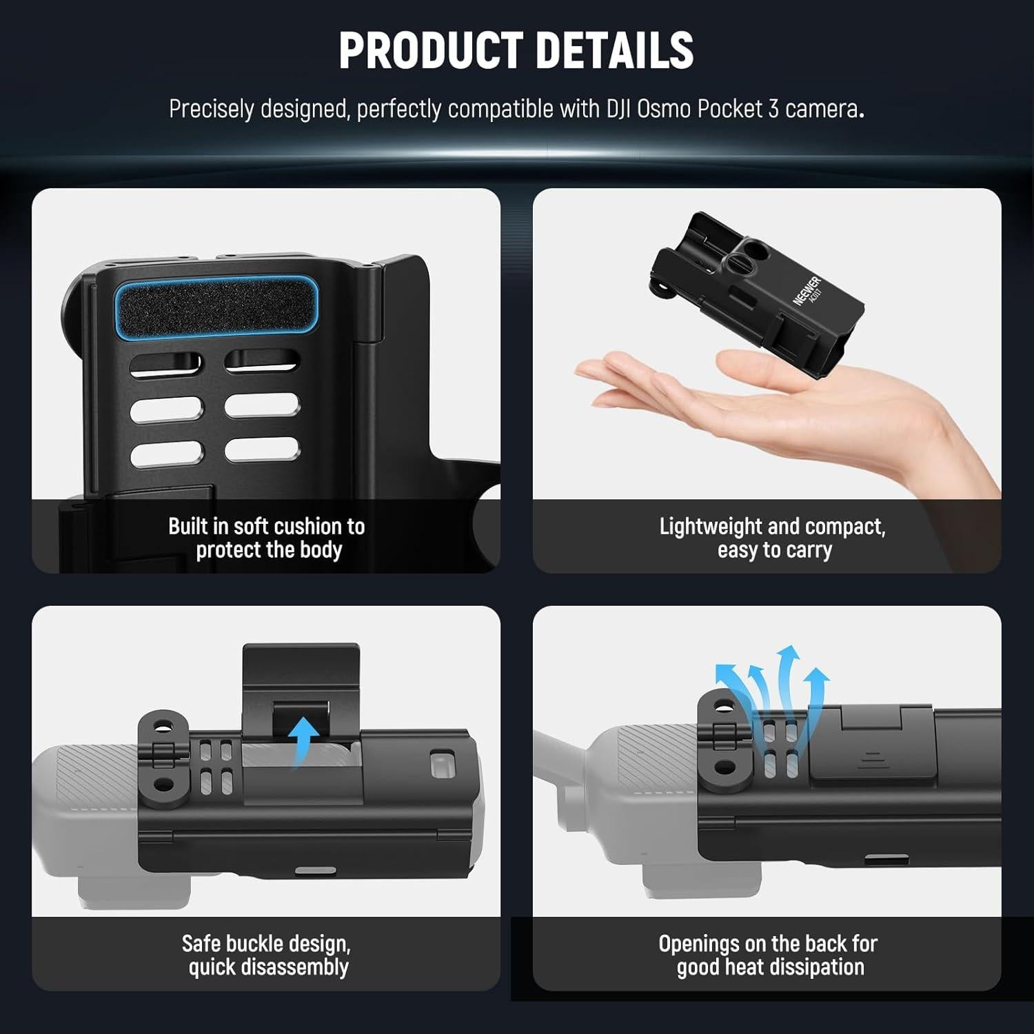 Adaptador de Montaje Extensible NEEWER AC017 para DJI Osmo Pocket 3