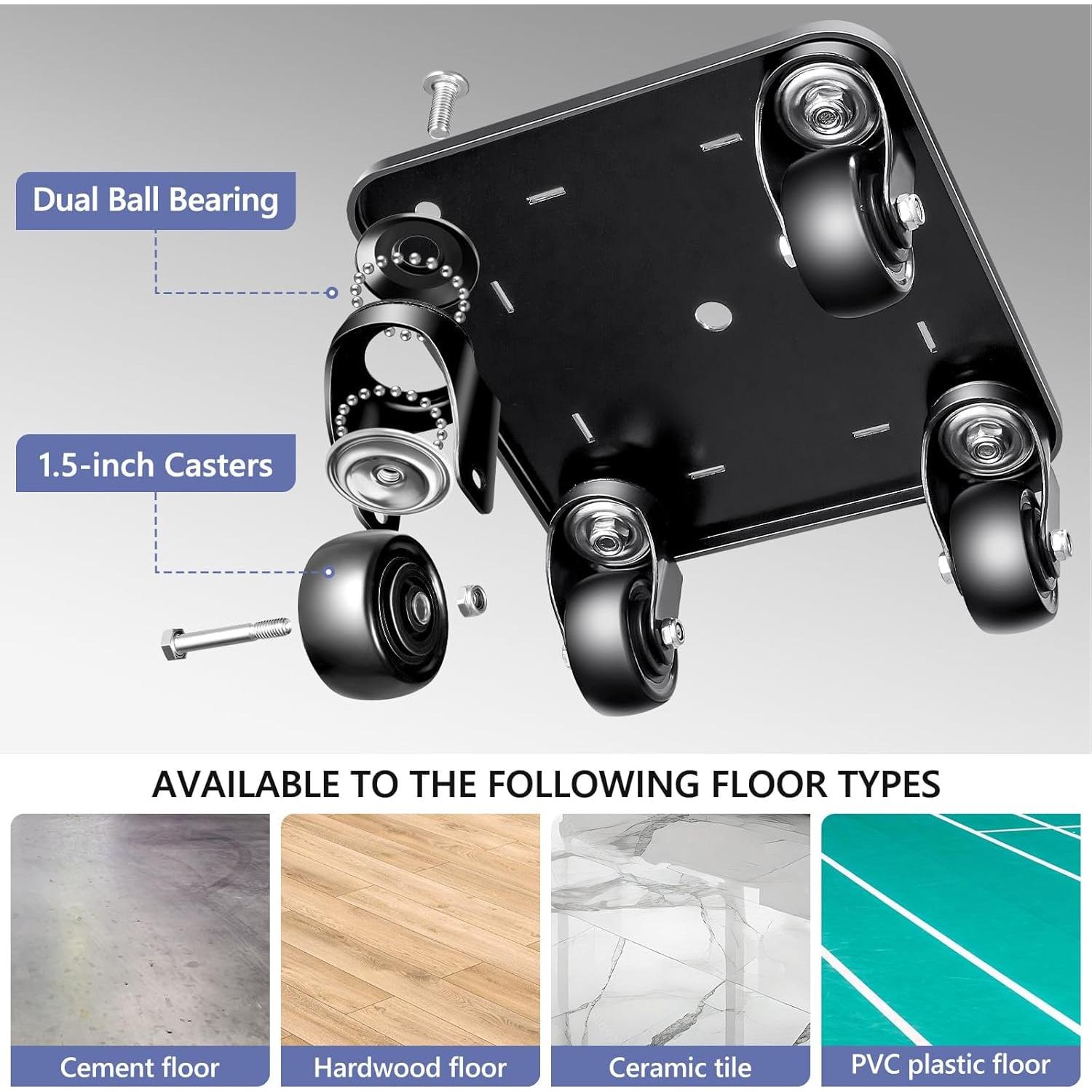 Dolly de Muebles KEDSUM 680kg con Ruedas Giratorias - Juego de 4