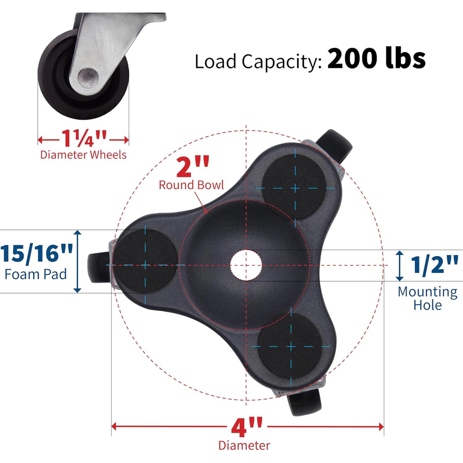 Carro Tri-Dolly de Acero Shepherd Hardware 200 lbs 4"