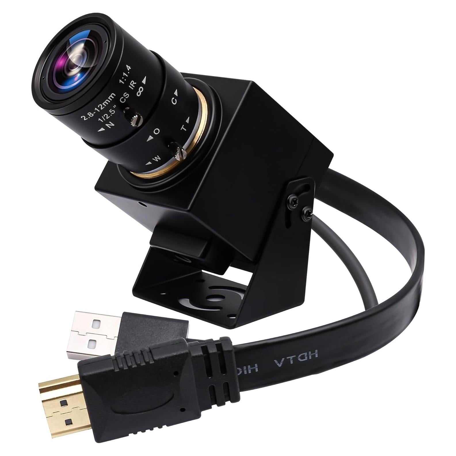 Cámara USB HDMI ELP 4K con Zoom 4X y Lente 2.8-12mm