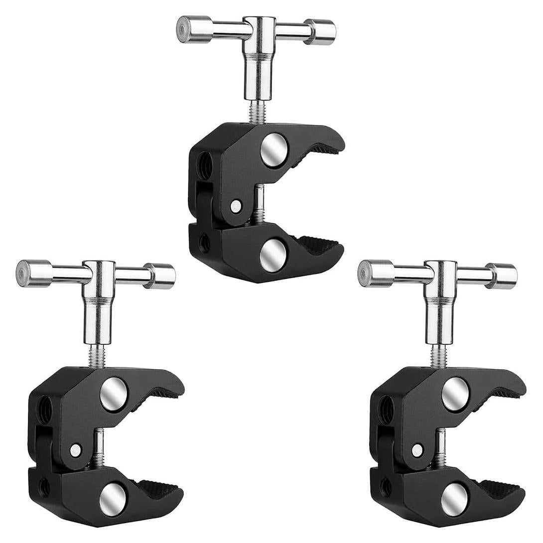 AngelReally Super Clamp 3 Pack Ajustable 10-50mm para Cámaras