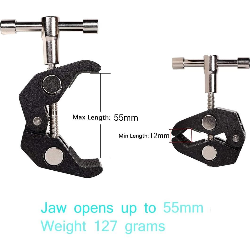 AngelReally Super Clamp 3 Pack Ajustable 10-50mm para Cámaras