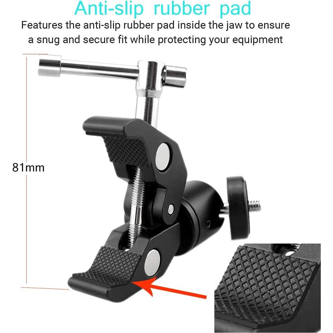 AngelReally Super Clamp 3 Pack Ajustable 10-50mm para Cámaras