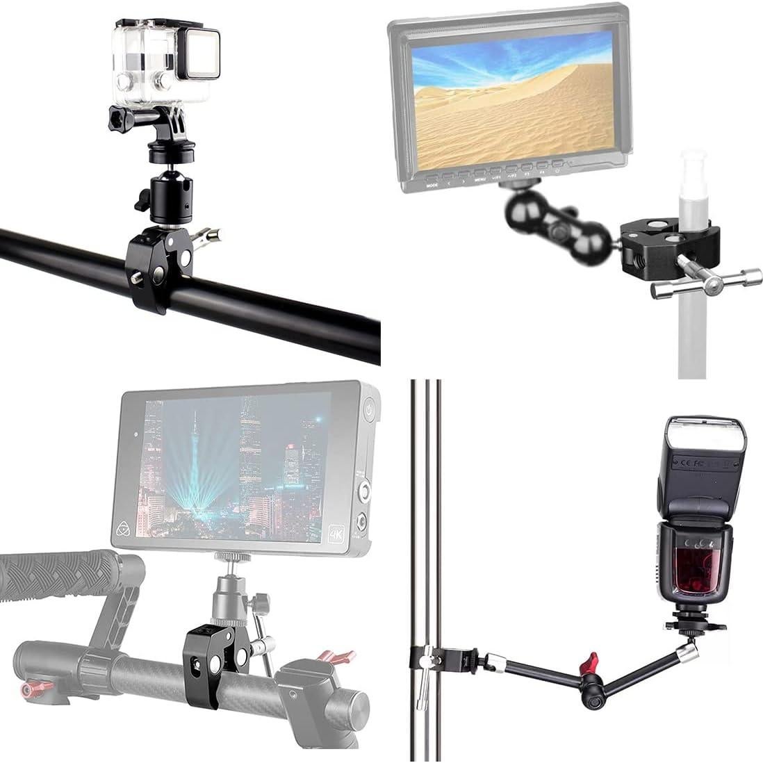 AngelReally Super Clamp 3 Pack Ajustable 10-50mm para Cámaras