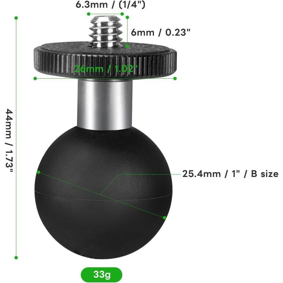 Adaptador de bola FANAUE GB-02 1" con rosca 1/4"-20