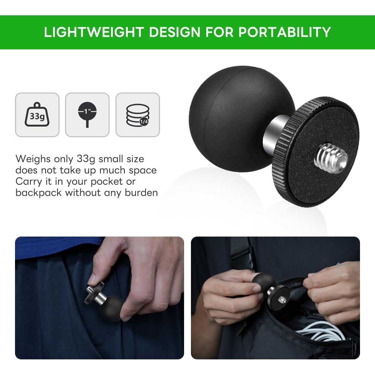 Adaptador de bola FANAUE GB-02 1" con rosca 1/4"-20