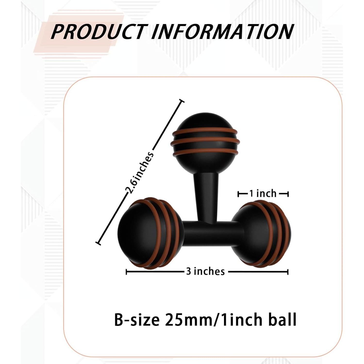 Adaptador Triple de Bola de Aluminio 25mm para Soportes RAM
