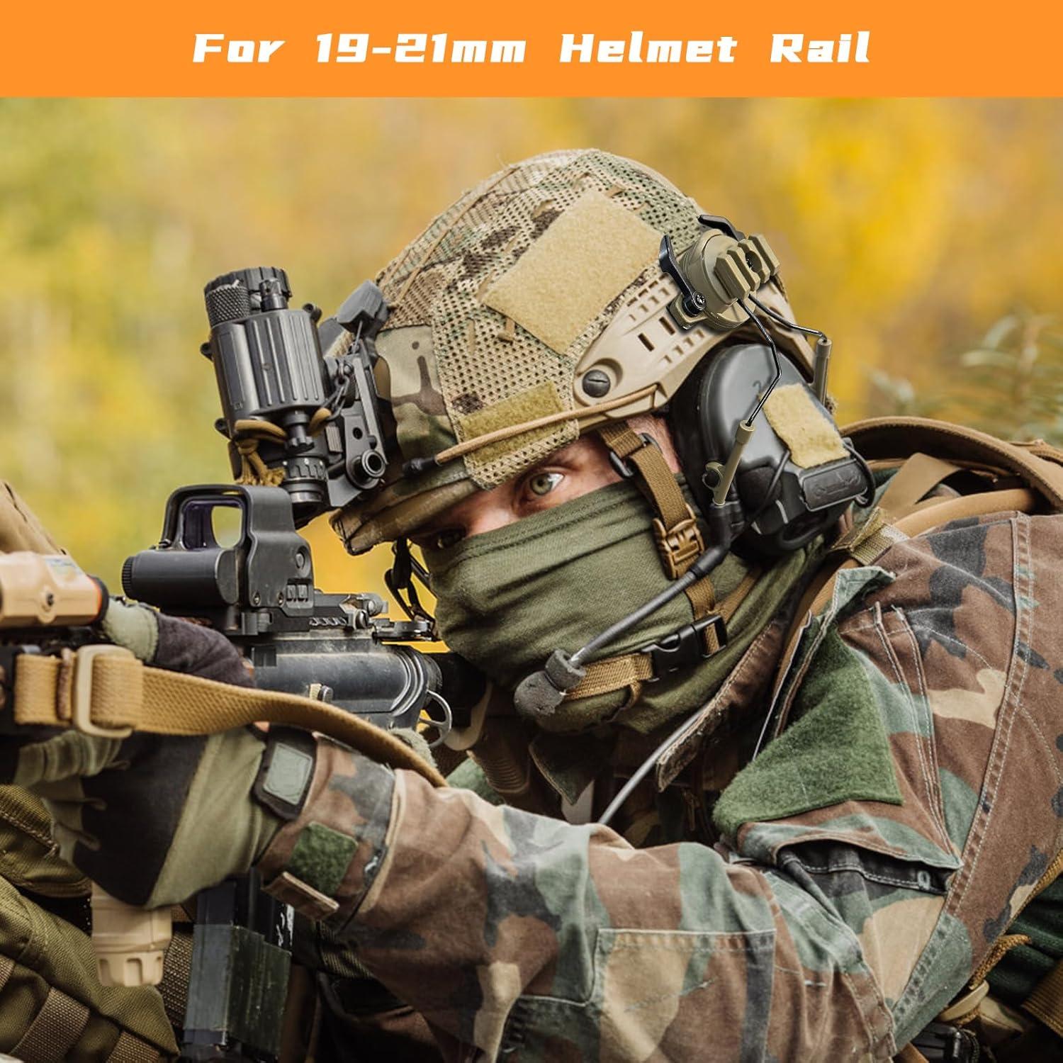 Adaptador de Auriculares Táctico Qavctw para Casco FAST 19-21mm