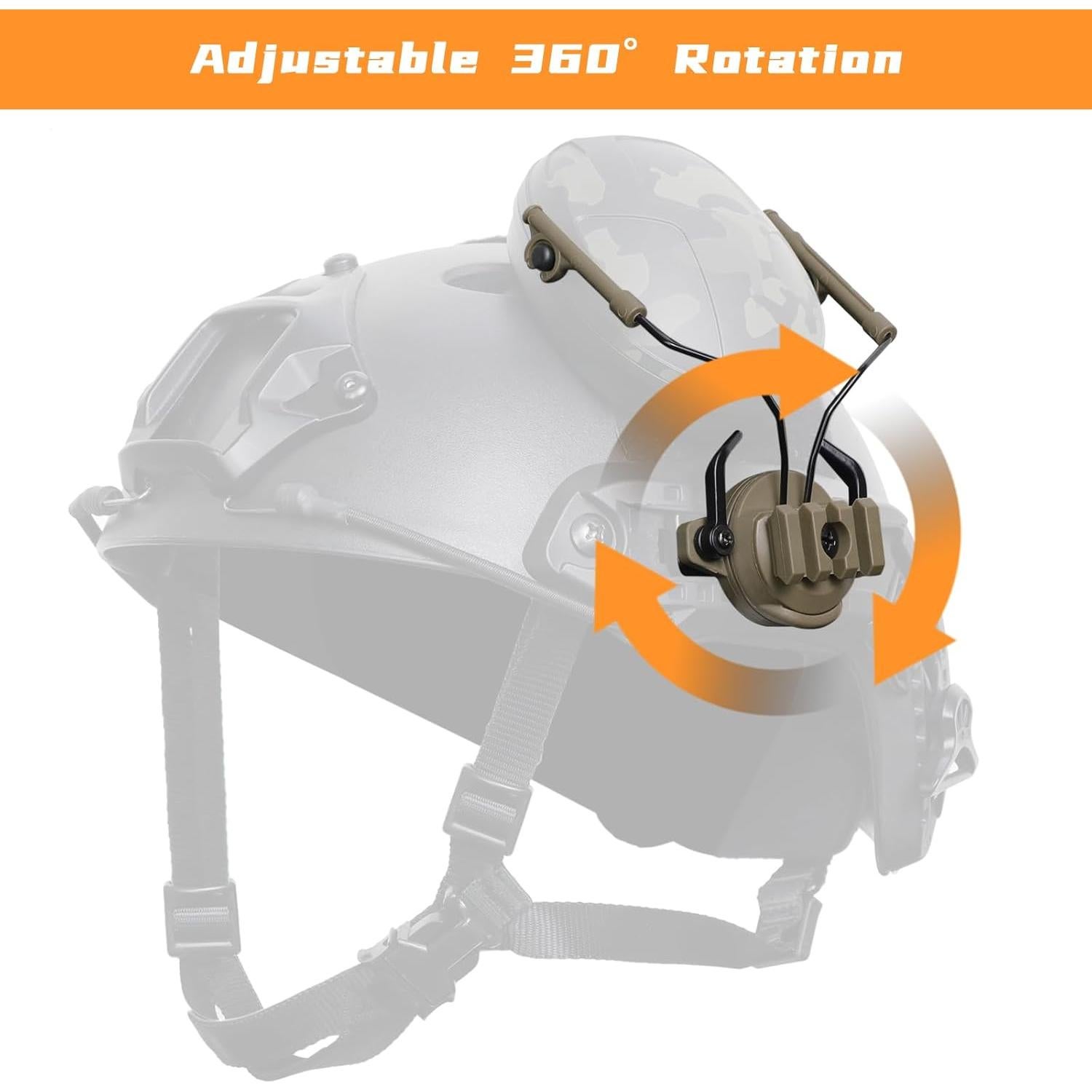 Adaptador de Auriculares Táctico Qavctw para Casco FAST 19-21mm