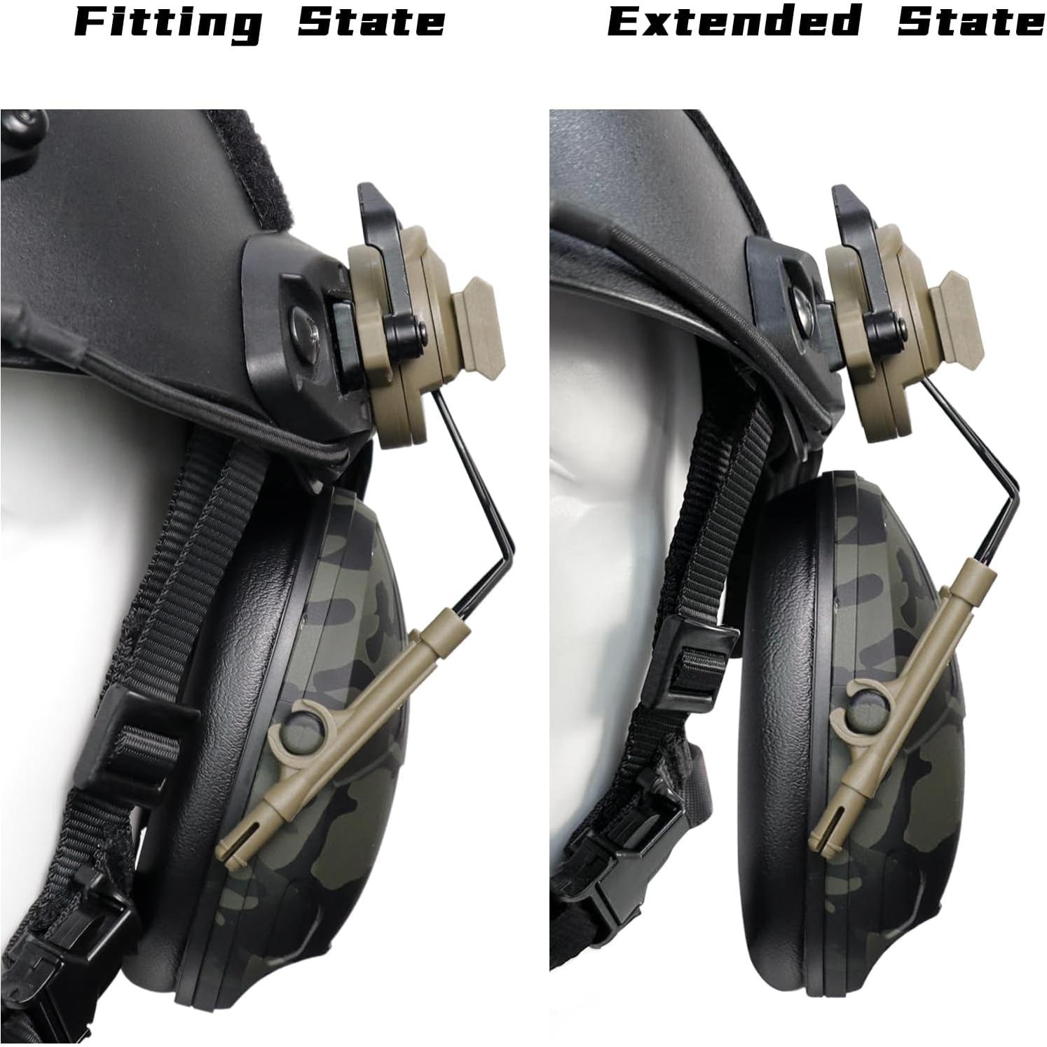 Adaptador de Auriculares Táctico Qavctw para Casco FAST 19-21mm