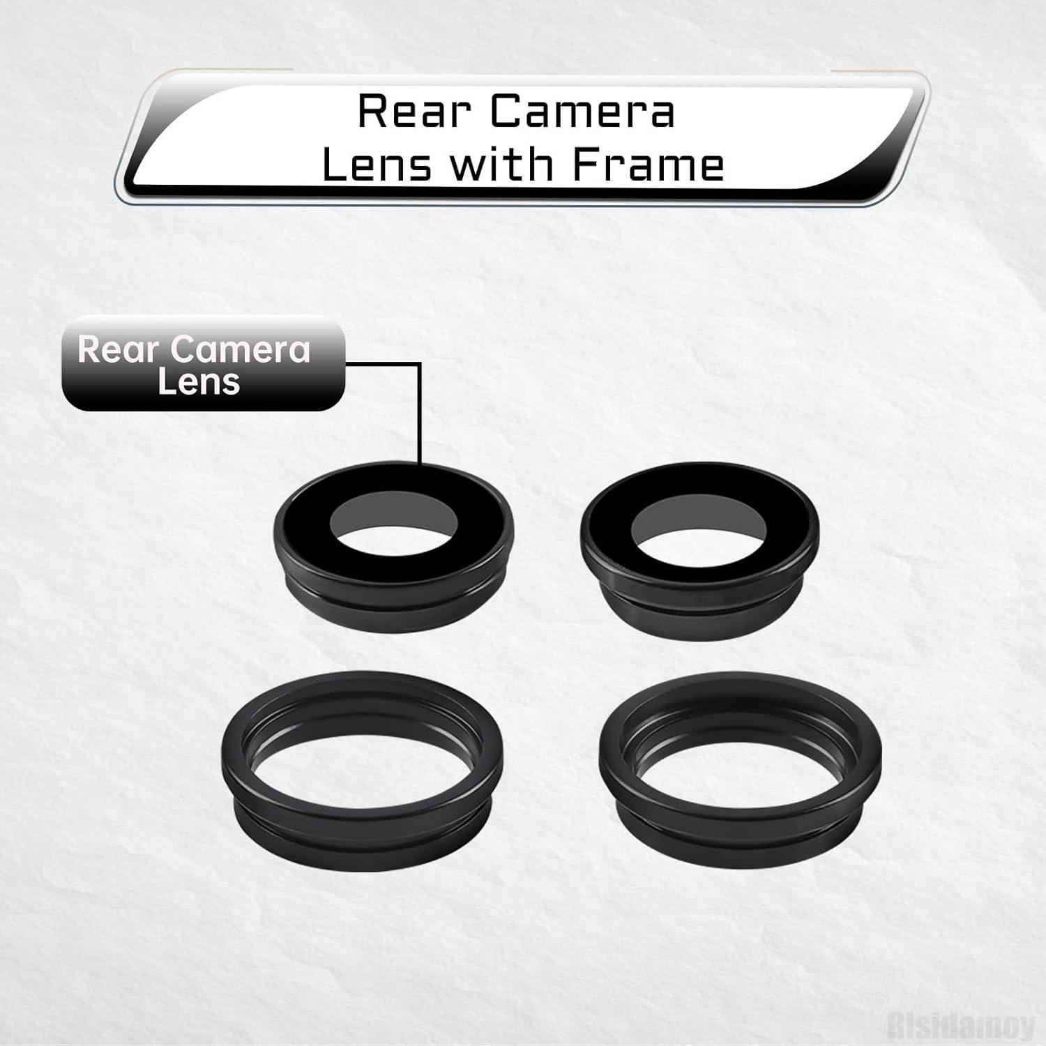 Cristal de Lente de Cámara para iPhone 15 Plus con Marco y Herramientas