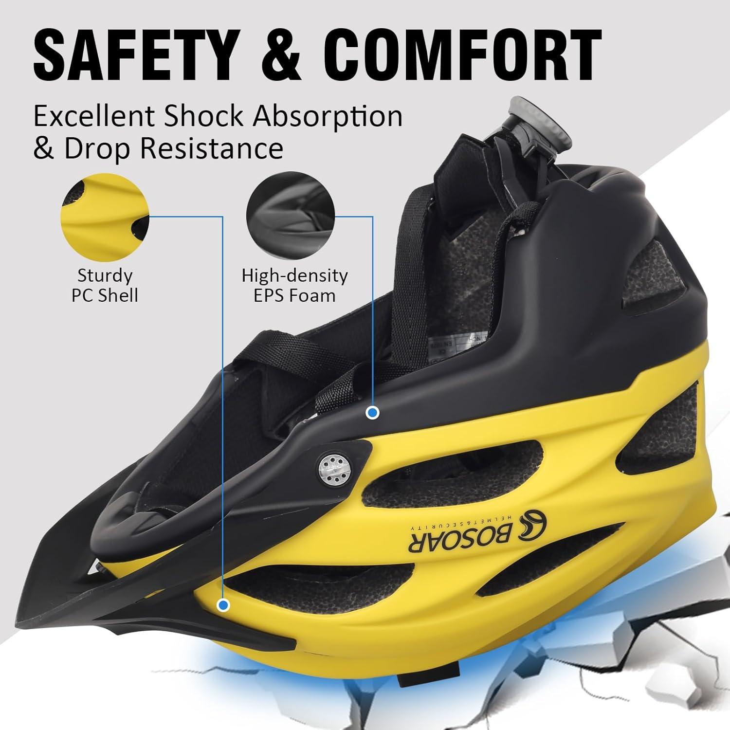 Casco de Bicicleta Bosoar GH-17 Amarillo Cromado 55-61 cm