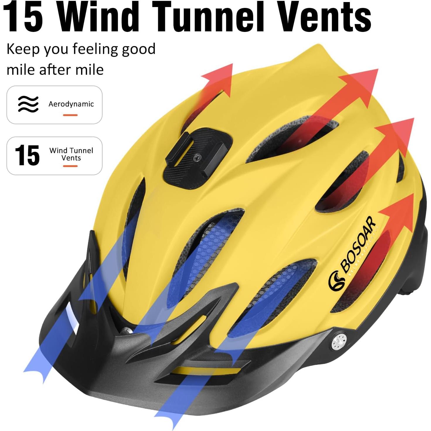 Casco de Bicicleta Bosoar GH-17 Amarillo Cromado 55-61 cm