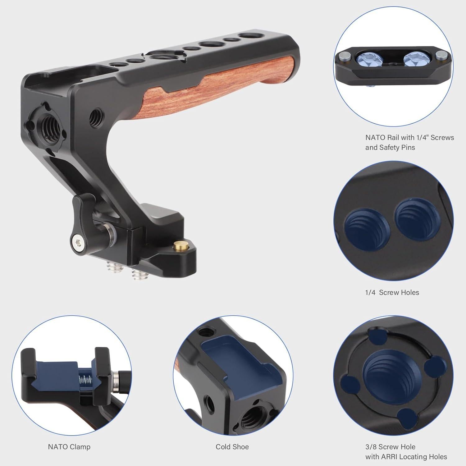 Empuñadura Superior Leftfoto con Riel NATO y Madera Ergonómica