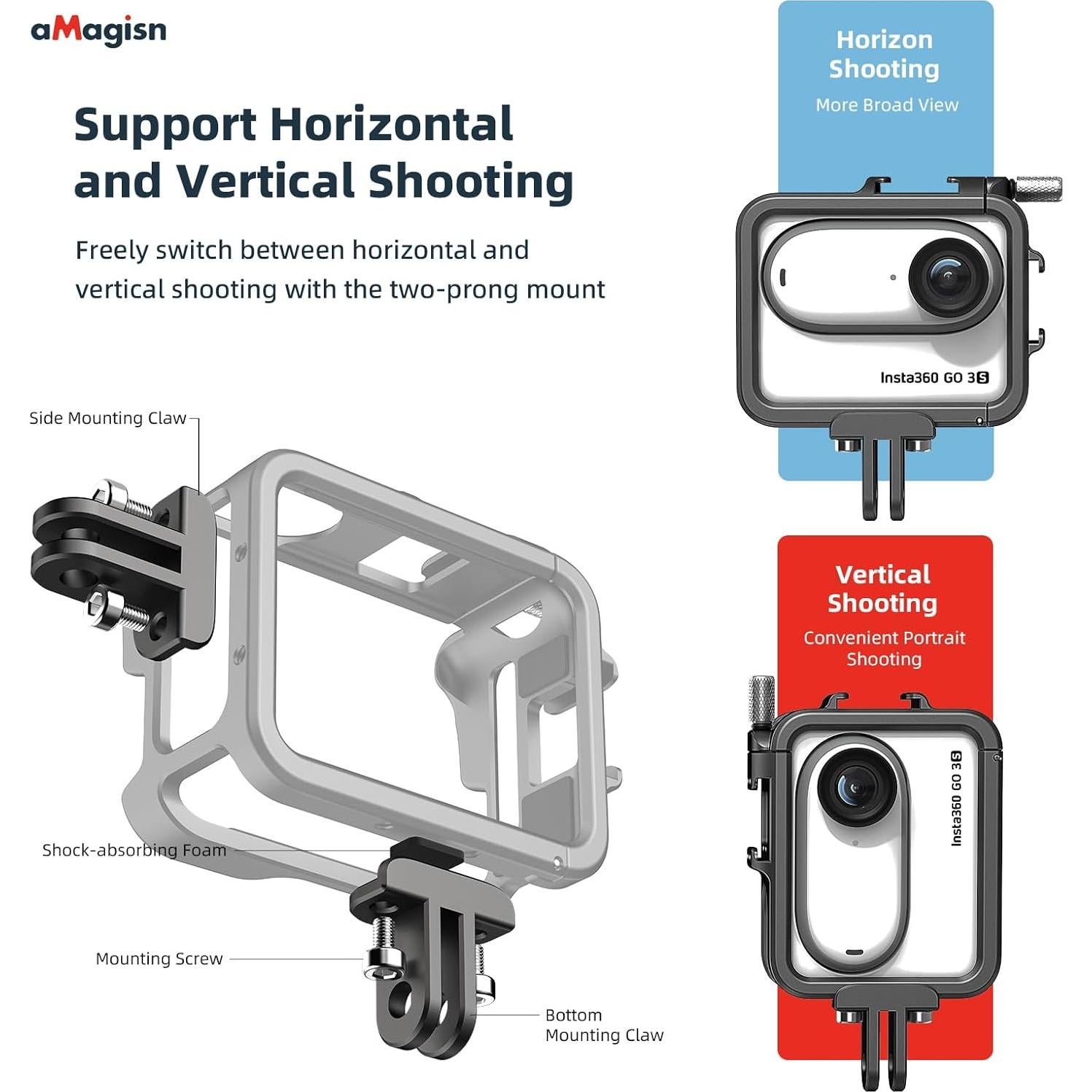 Jaula de Aluminio para Insta360 GO 3S/GO 3 con Funda de Silicona