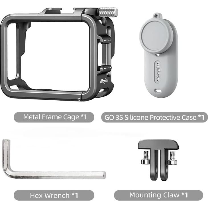 Jaula de Aluminio para Insta360 GO 3S/GO 3 con Funda de Silicona