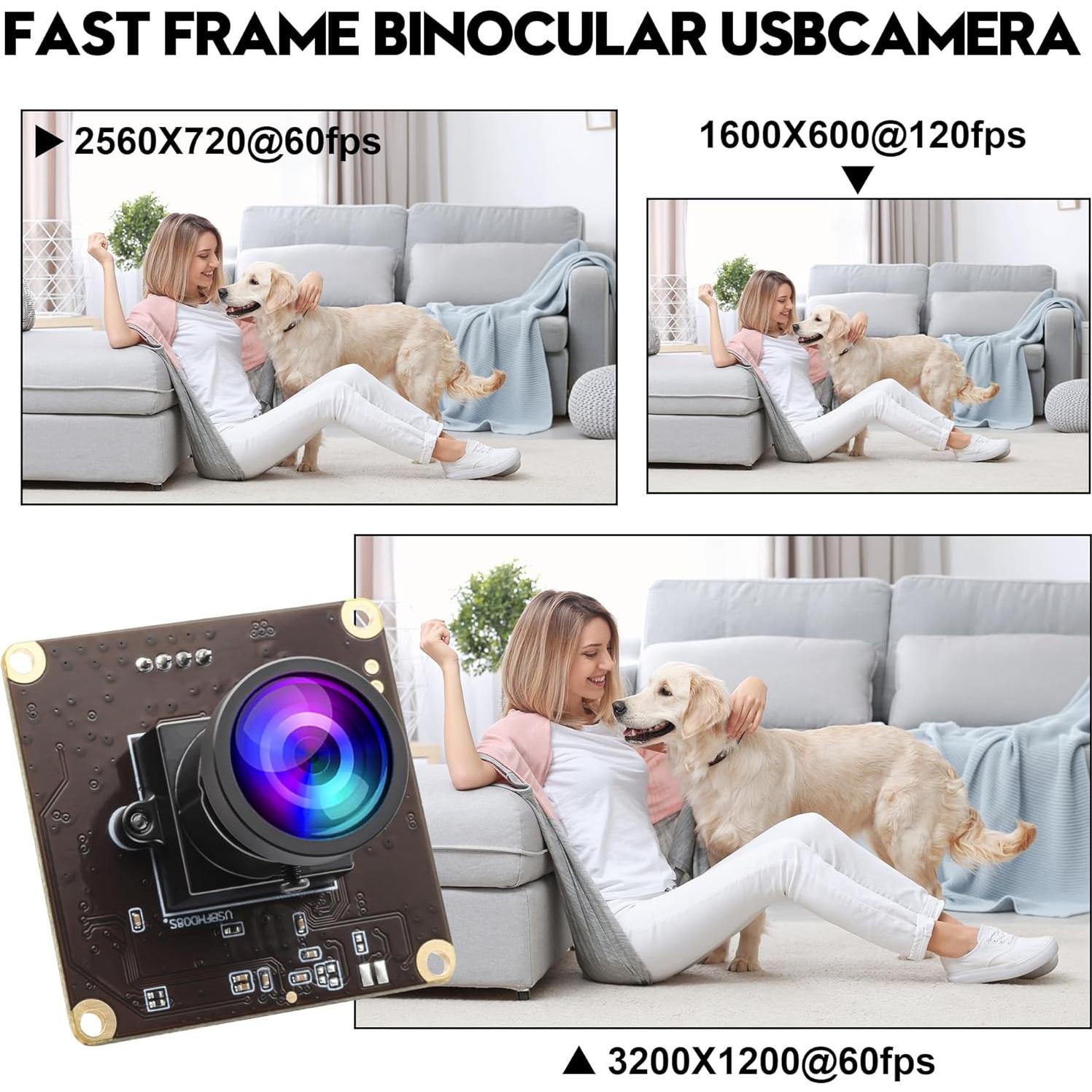 Cámara USB ELP 2MP Mini 1080P 60fps Ángulo Amplio 120°