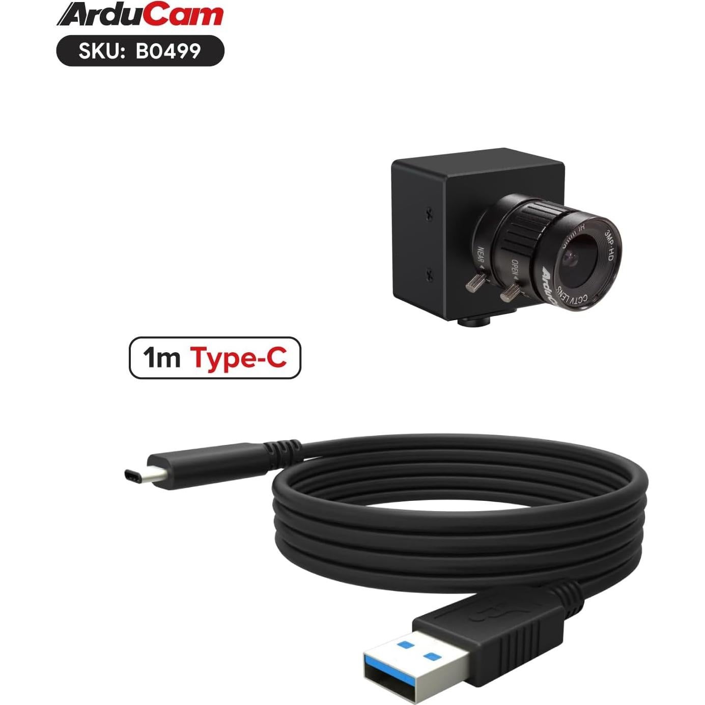 Cámara USB 3.0 Arducam IMX296 1.58MP 44FPS Obturador Global