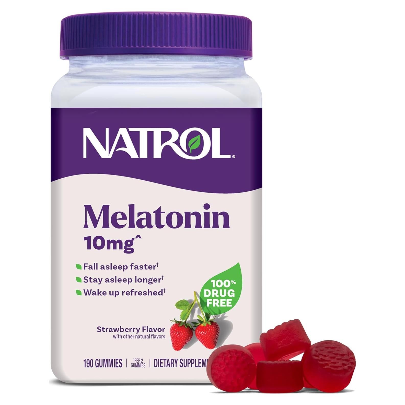 Gominolas de Melatonina Natrol 10mg Sabor Fresa 190 Unidades