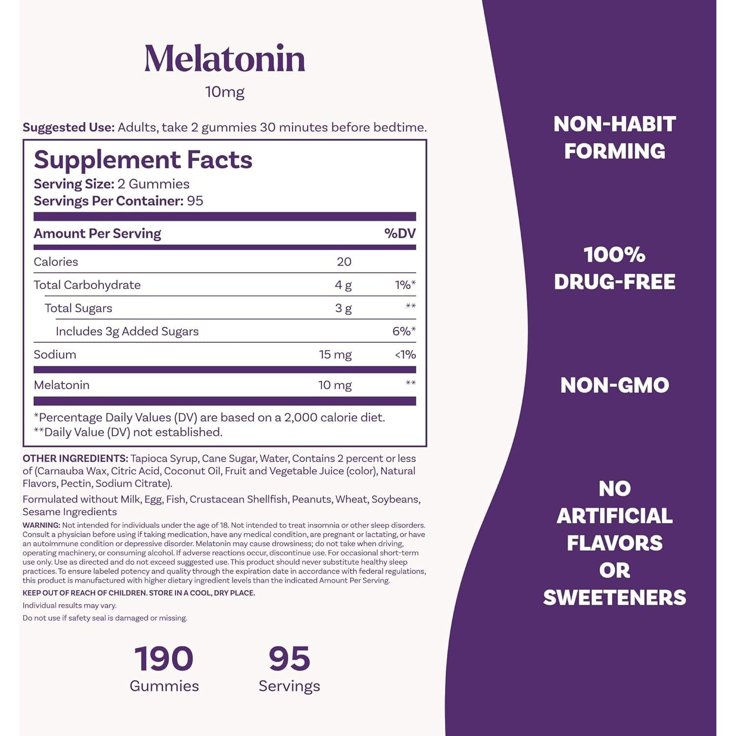 Gominolas de Melatonina Natrol 10mg Sabor Fresa 190 Unidades