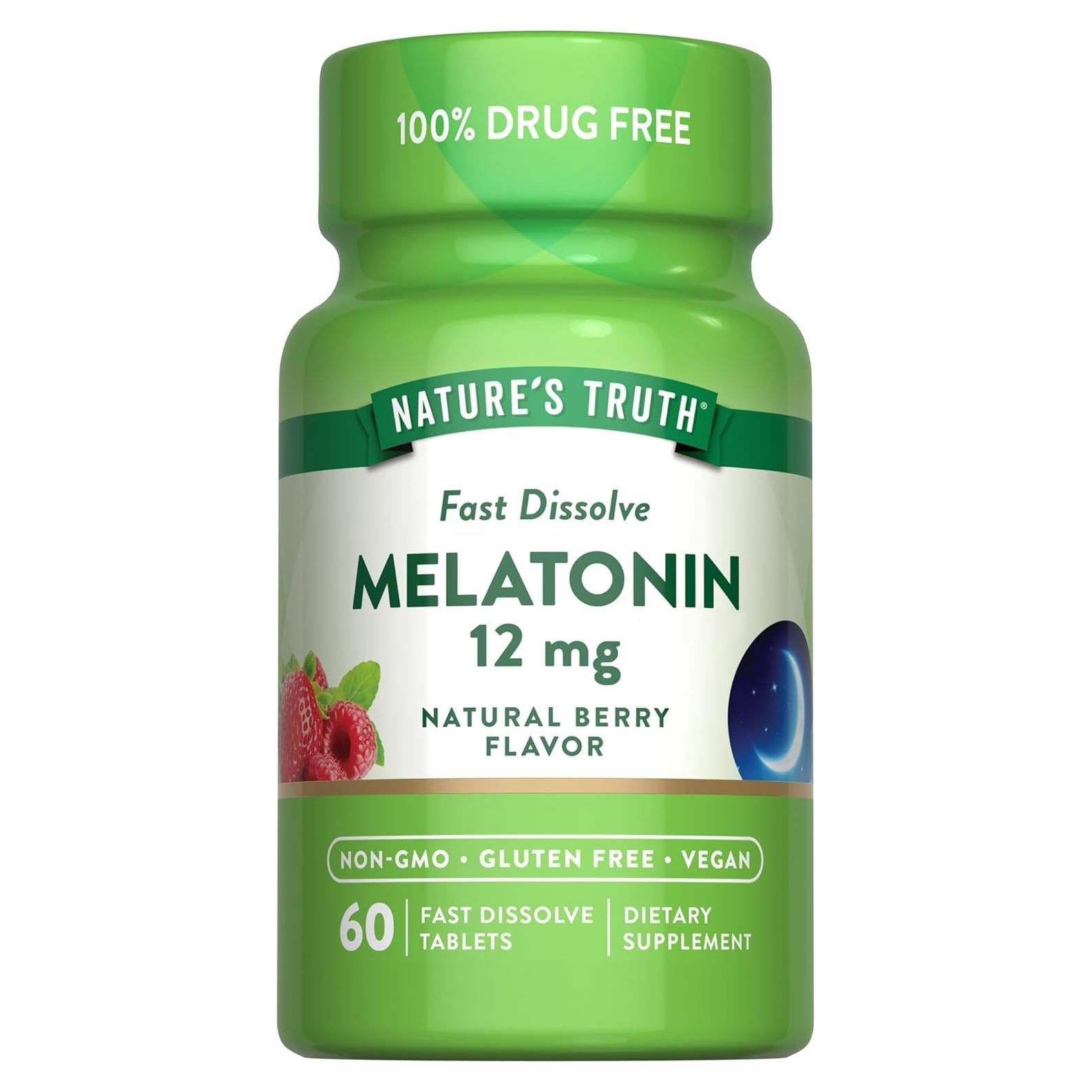 Melatonina Vegana 12mg Verdad de la Naturaleza 60 Tabletas