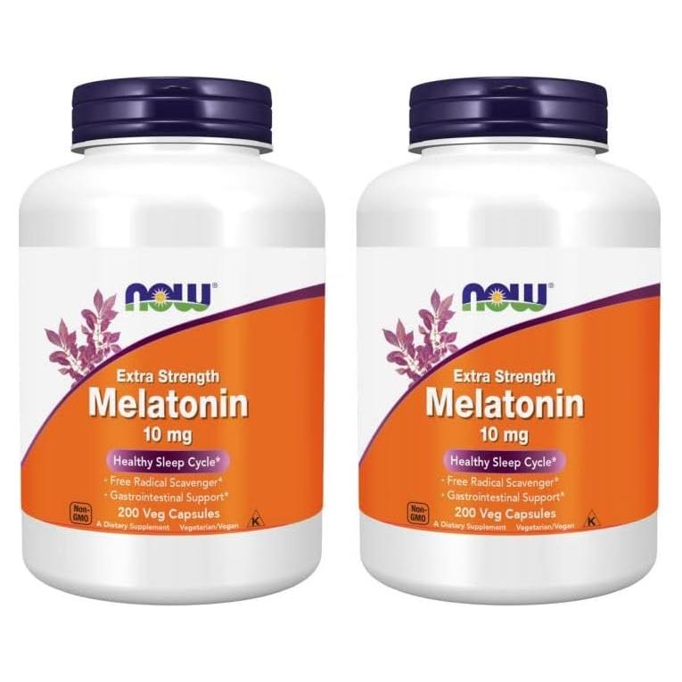 Melatonina Extra Fuerza NOW Foods 10 mg 200 Cápsulas Veganas