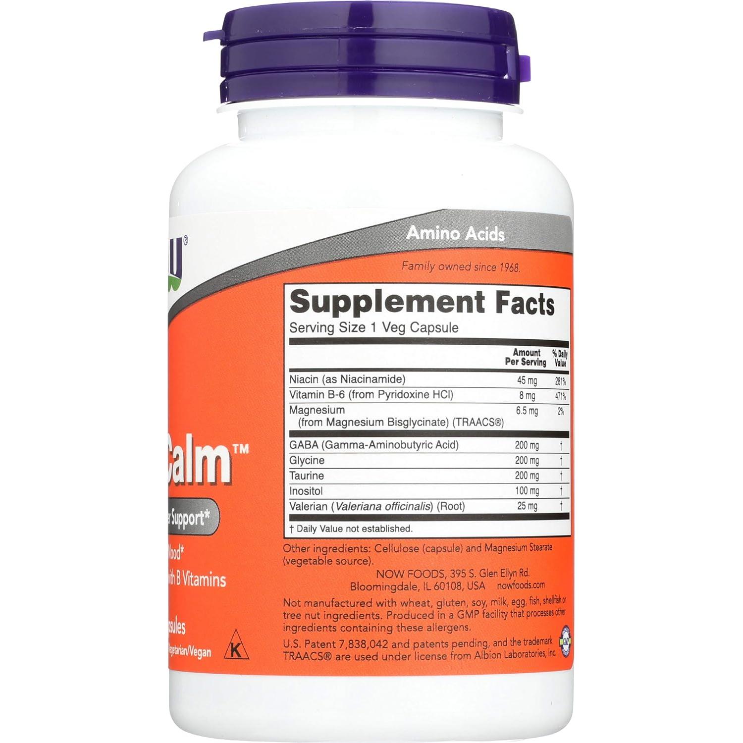 Suplemento Relaxante Now Foods True Calm 90 Cápsulas