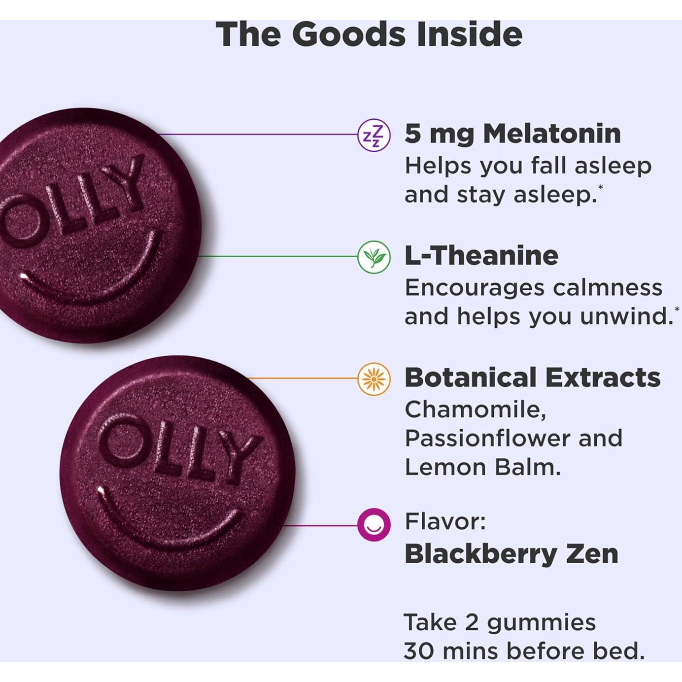 Gomas para Dormir OLLY - Fuerza Extra y Regular, 50 Unidades