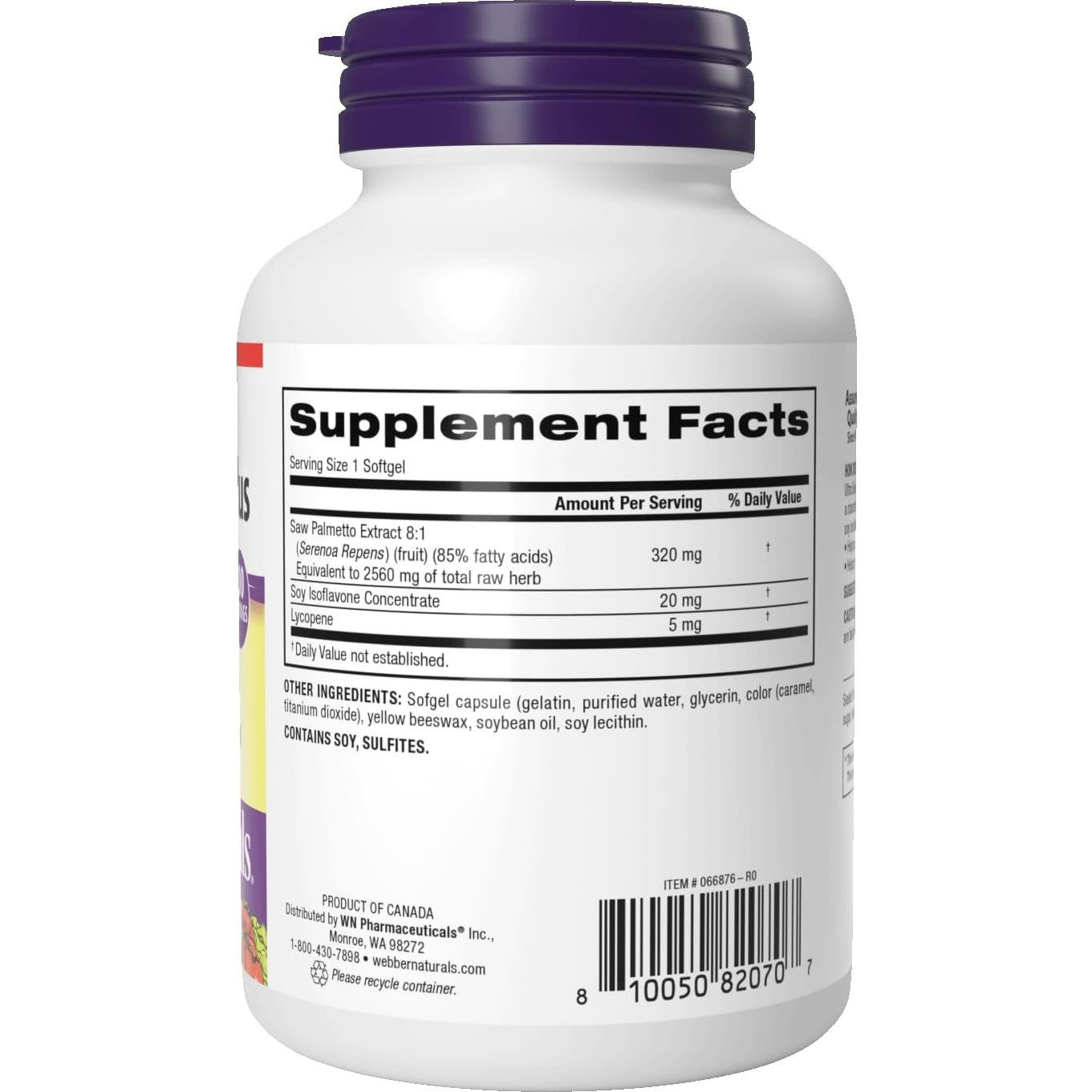Webber Naturals Ultra Saw Palmetto Plus 320mg 100 Softgels