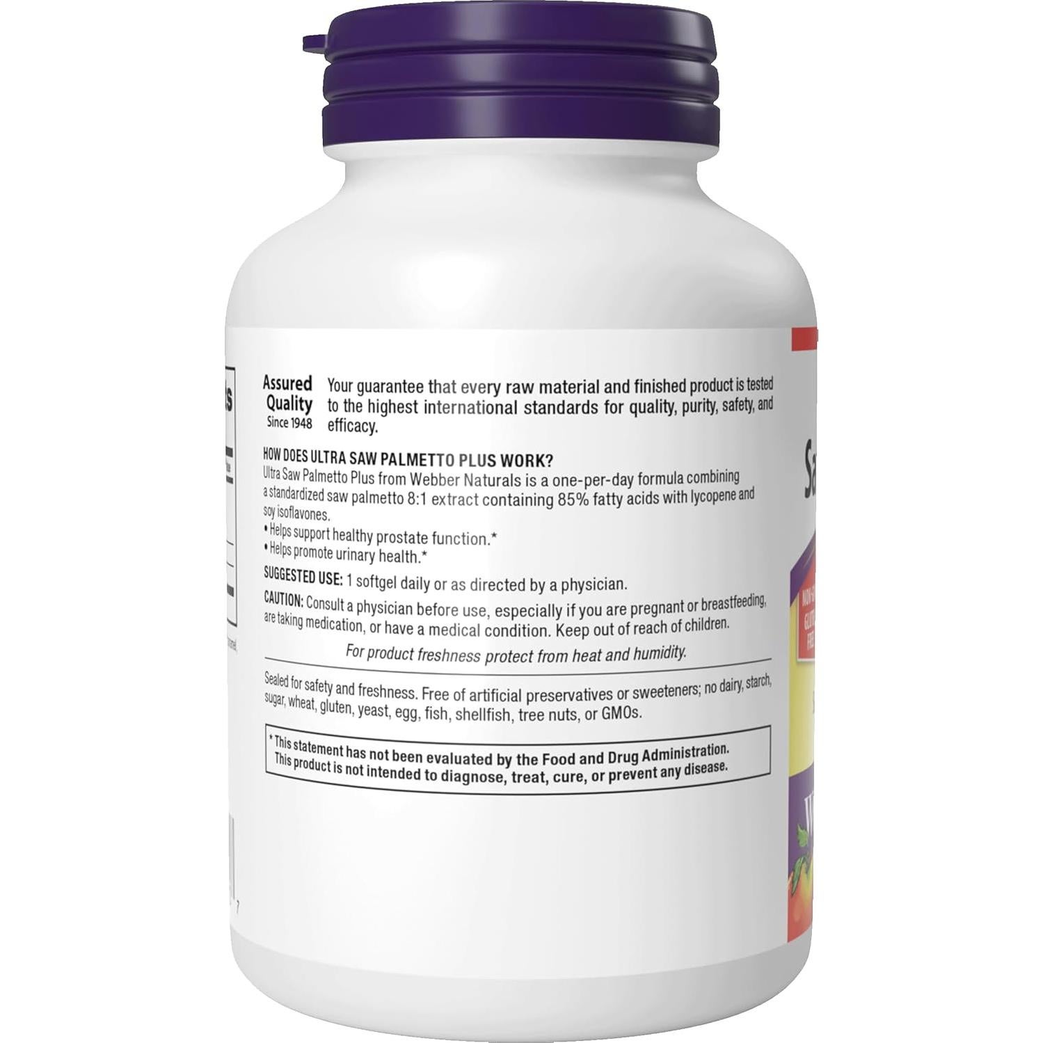 Webber Naturals Ultra Saw Palmetto Plus 320mg 100 Softgels