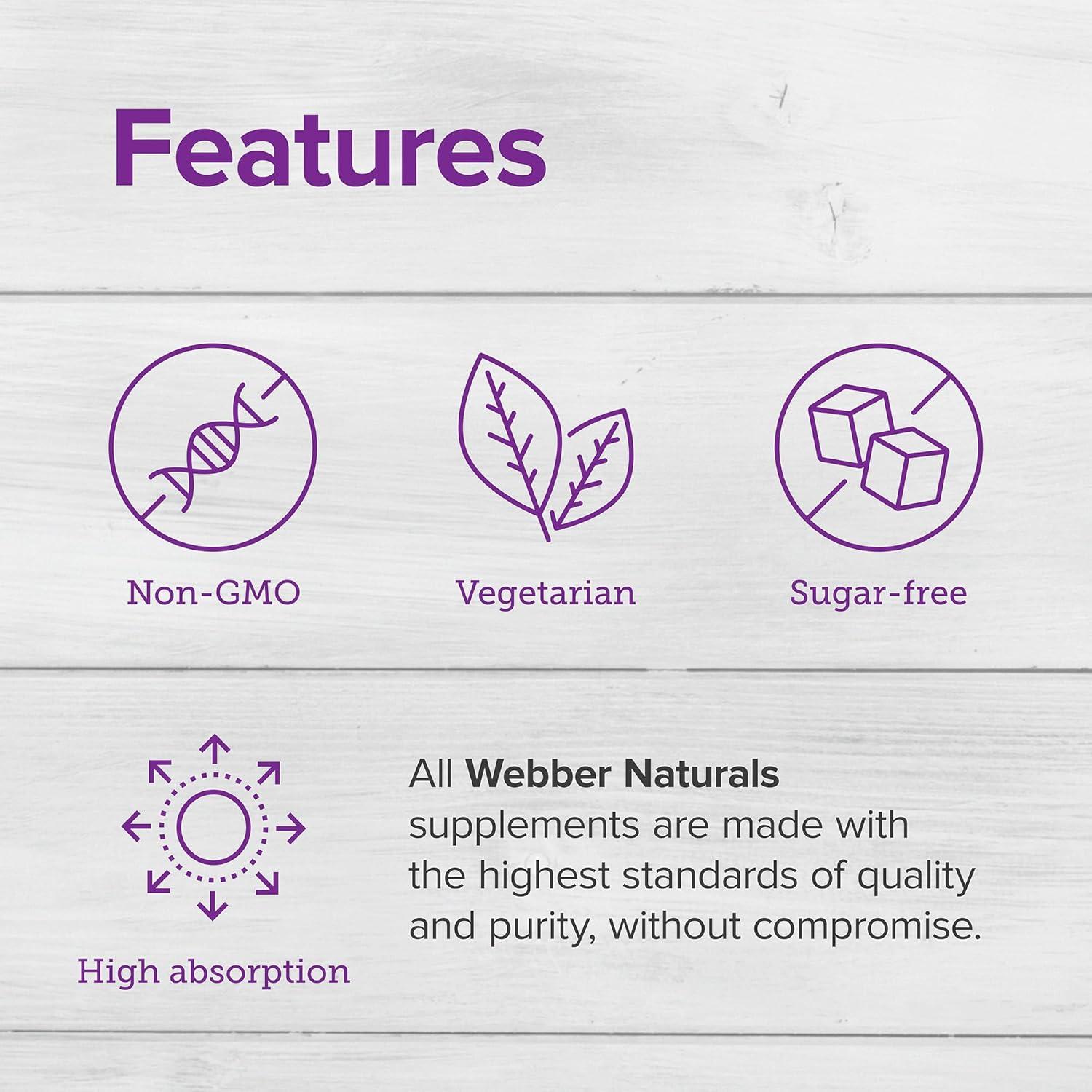 Glicinato de Magnesio Webber Naturals 200 mg 180 Cápsulas Veganas