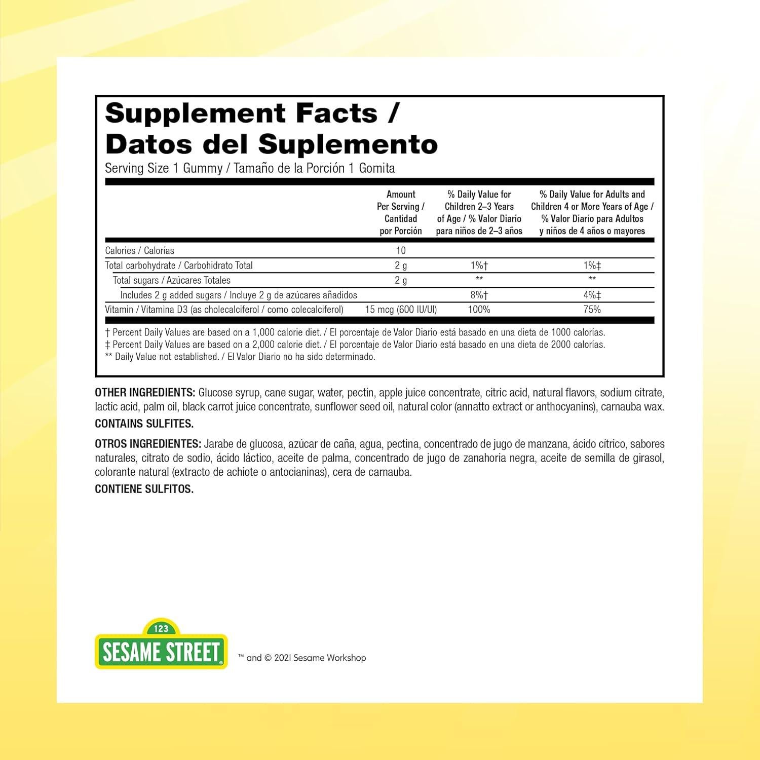 Gomitas de Vitamina D3 Webber Naturals 600 UI para Niños 180 Unidades