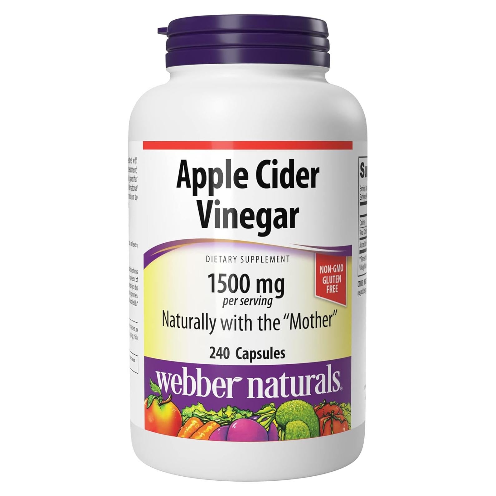 Cápsulas de Vinagre de Sidra de Manzana Webber Naturals 240 Uds