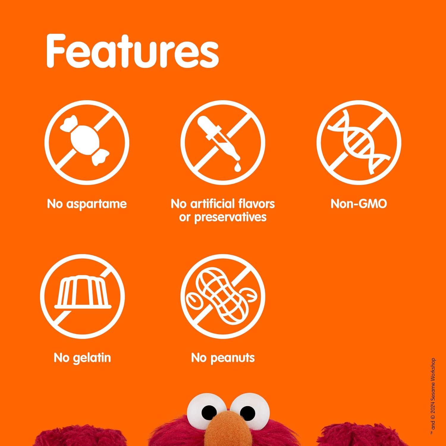 Gummies Probioticos Veganos Sesame Street para Niños 50 Unidades