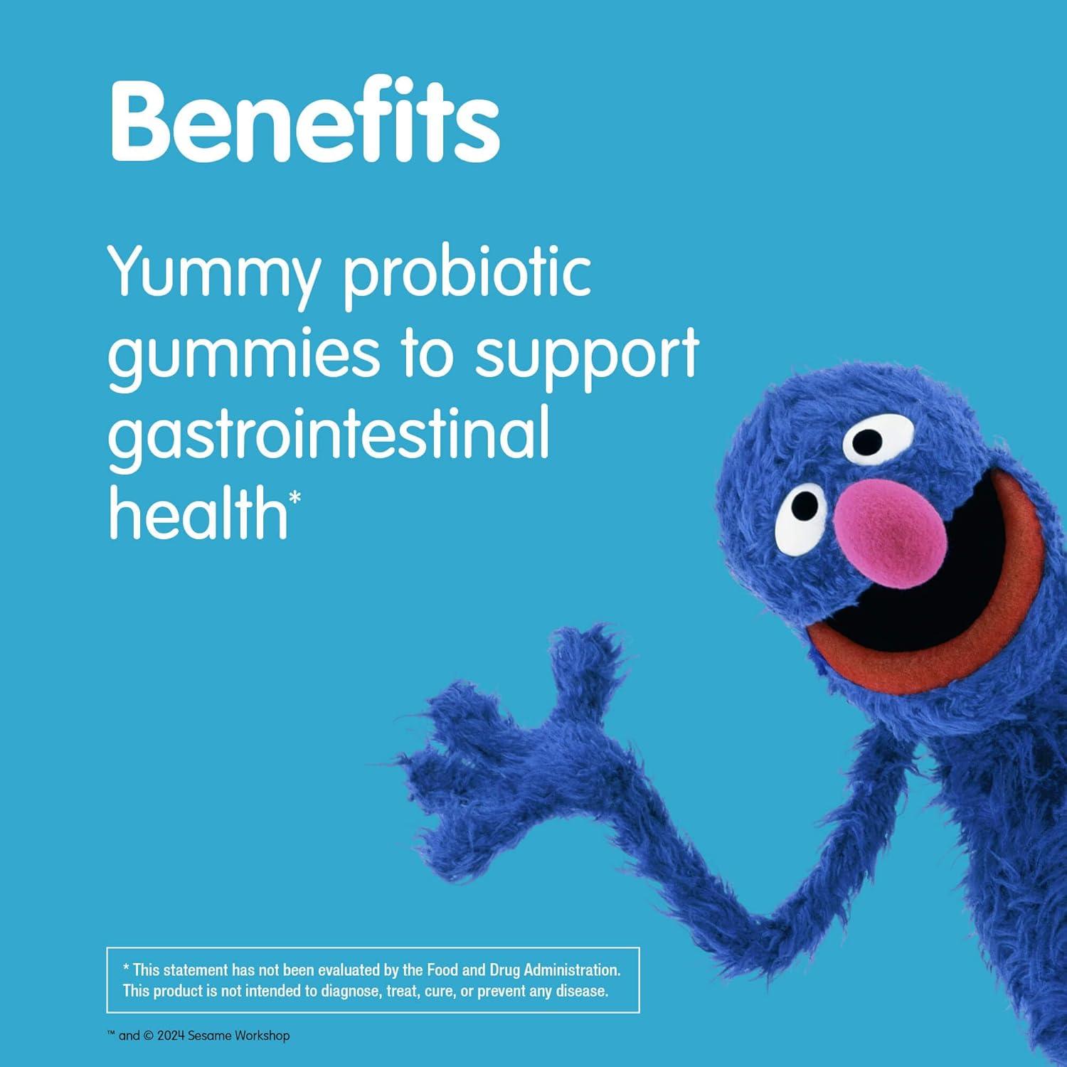 Gummies Probioticos Veganos Sesame Street para Niños 50 Unidades