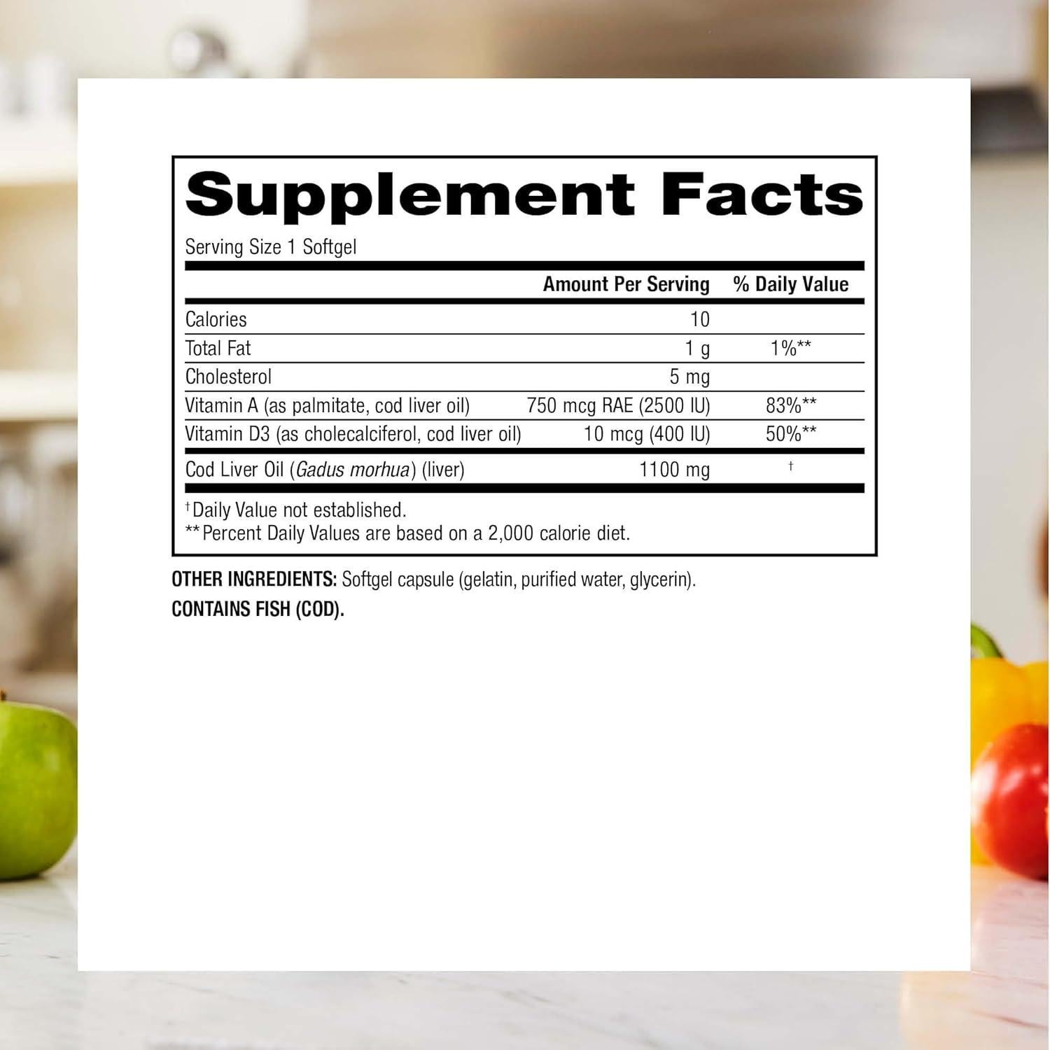 Aceite de Hígado de Bacalao Webber Naturals 1100 mg 180 Softgels