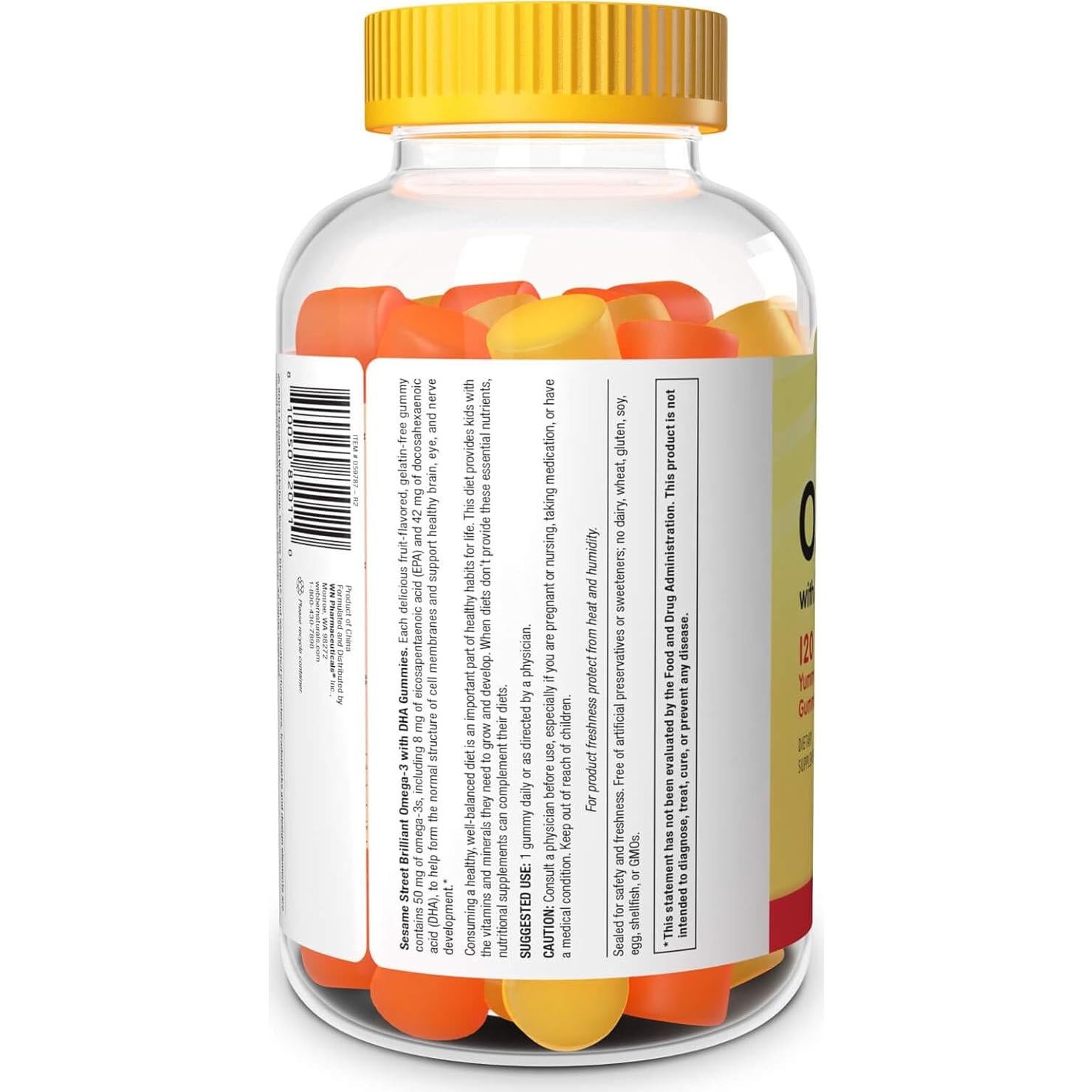 Gomitas Omega 3 Plaza Sésamo para Niños 120 Unidades 50 mg